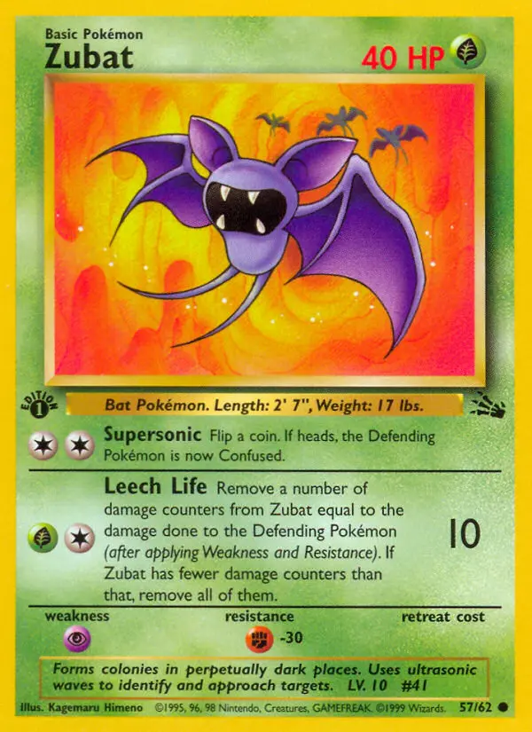 Zubat Common rarity Fossil Pokémon card price — $2.52