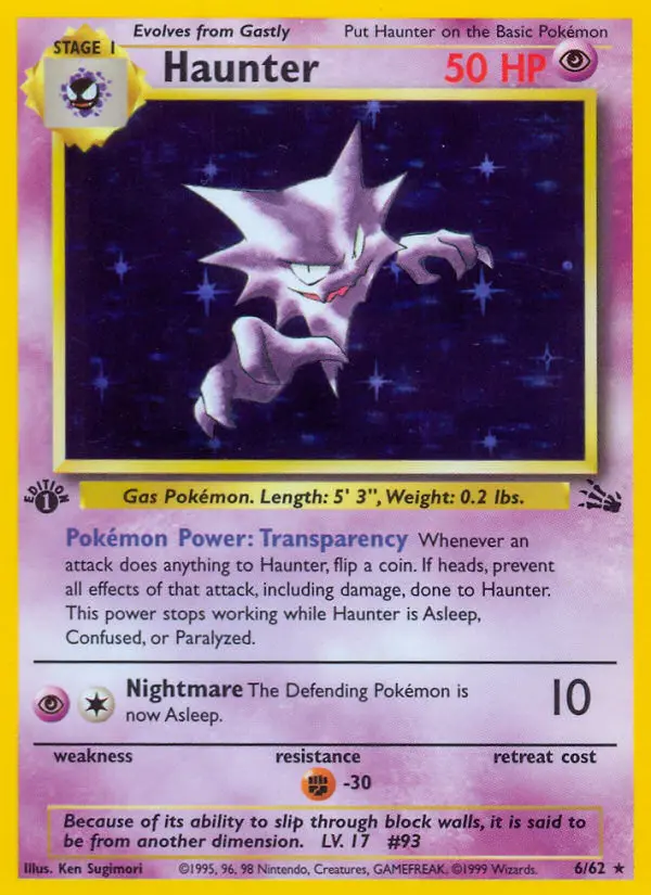 Haunter Rare rarity Fossil Pokémon card price — $132.14