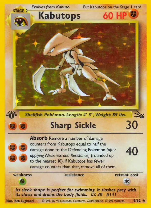 Kabutops Rare rarity Fossil Pokémon card price — $111.90