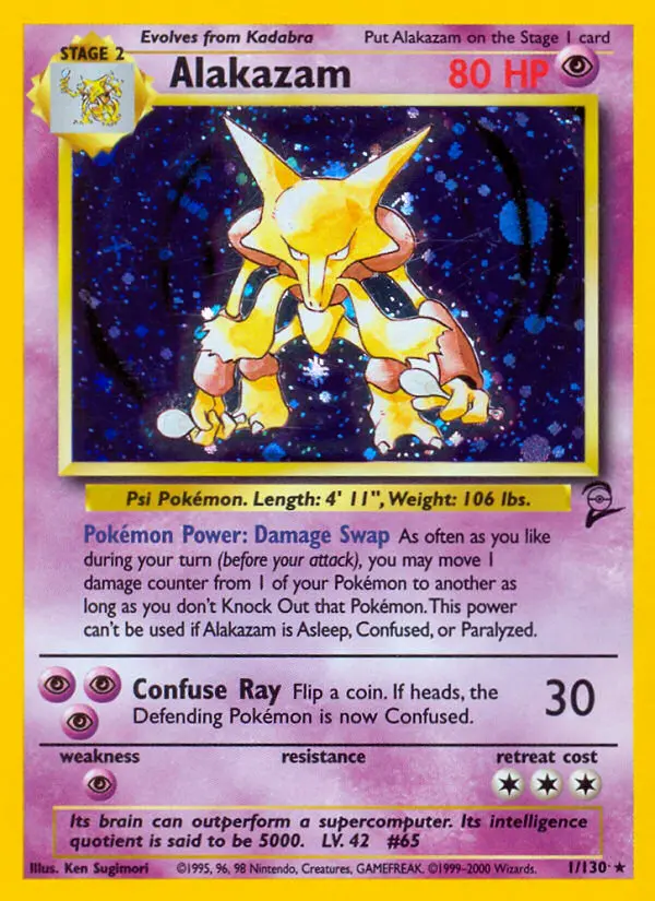 Alakazam Rare rarity Base Set 2 Pokémon card price — $55.49