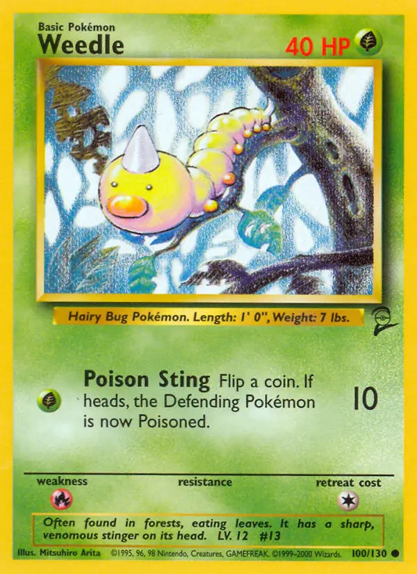Weedle Common rarity Base Set 2 Pokémon card price — $0.52