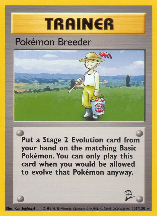 Pokémon Breeder Rare rarity Base Set 2 Pokémon card price — $4.17