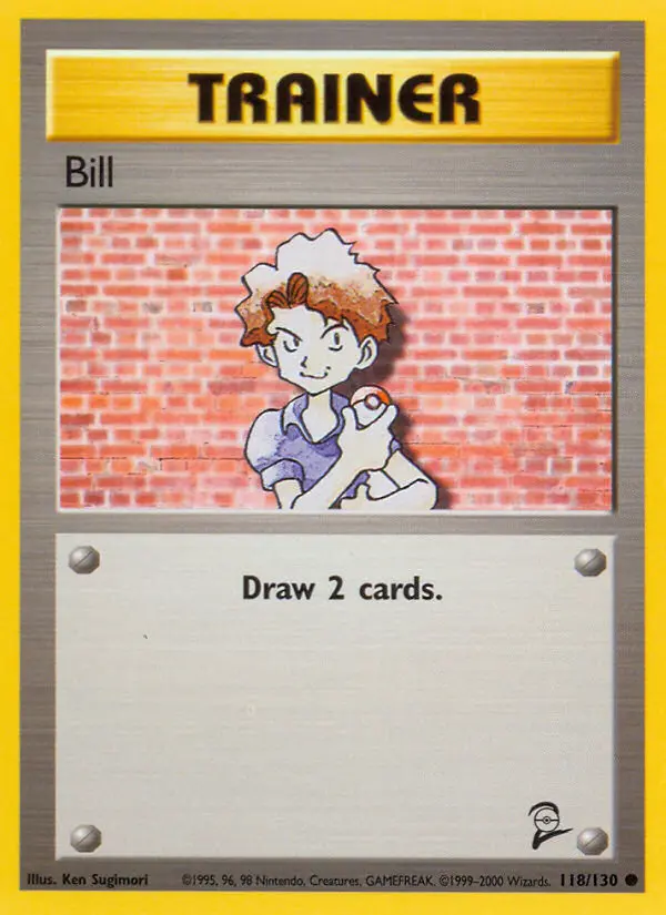 Bill Common rarity Base Set 2 Pokémon card price — $0.35
