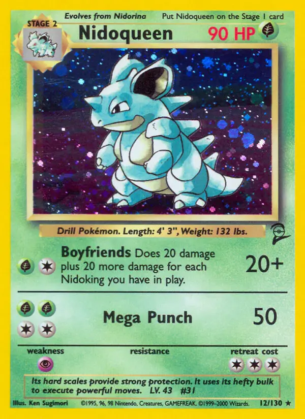 Nidoqueen Rare rarity Base Set 2 Pokémon card price — $32.08