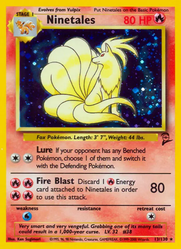 Ninetales Rare rarity Base Set 2 Pokémon card price — $33.79