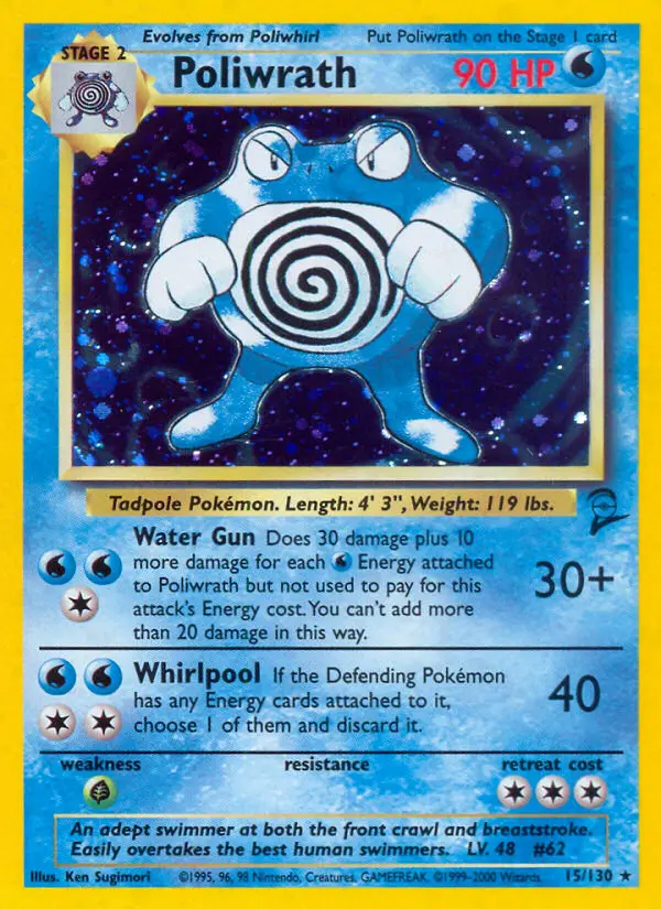 Poliwrath Rare rarity Base Set 2 Pokémon card price — $18.95