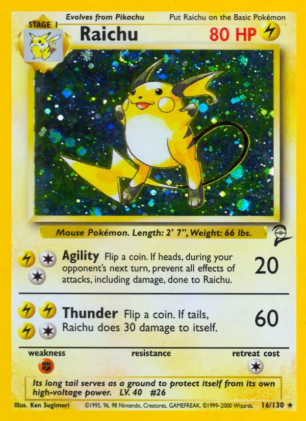 Raichu Rare rarity Base Set 2 Pokémon card price — $55.92