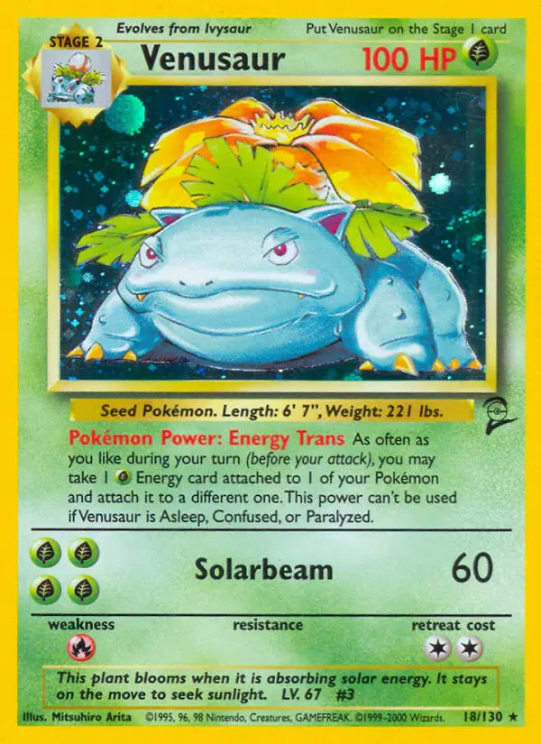 Venusaur Rare rarity Base Set 2 Pokémon card price — $99.41