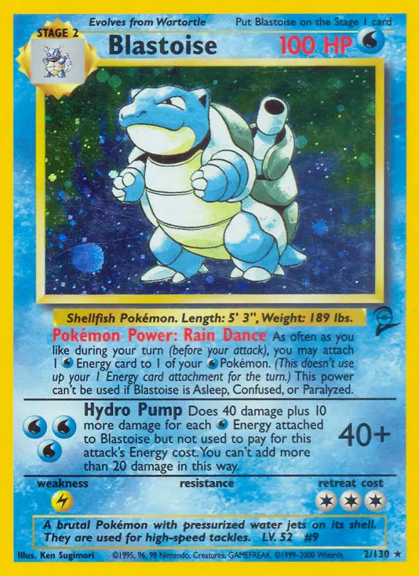 Blastoise Rare rarity Base Set 2 Pokémon card price — $147.96
