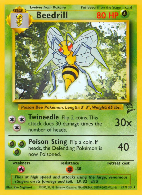 Beedrill Rare rarity Base Set 2 Pokémon card price — $2.82