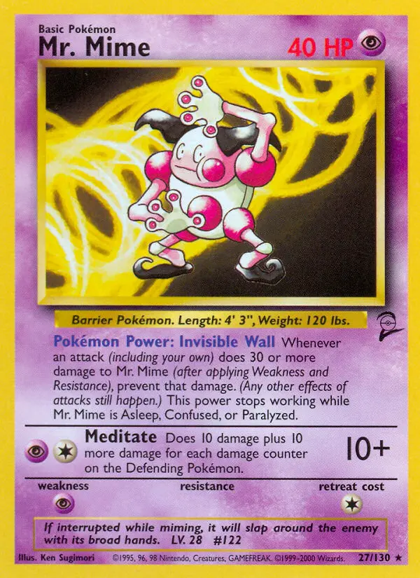 Mr. Mime Rare rarity Base Set 2 Pokémon card price — $6.58