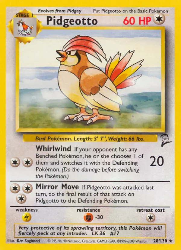 Pidgeotto Rare rarity Base Set 2 Pokémon card price — $4.92