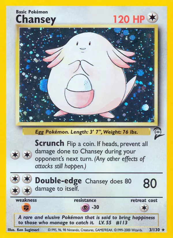 Chansey Rare rarity Base Set 2 Pokémon card price — $21.86