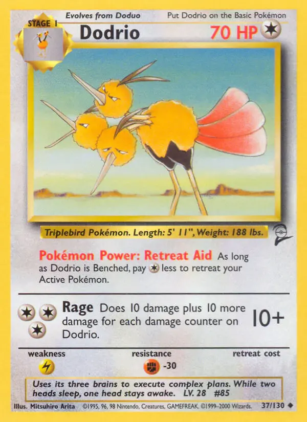Dodrio Uncommon rarity Base Set 2 Pokémon card price — $2.52