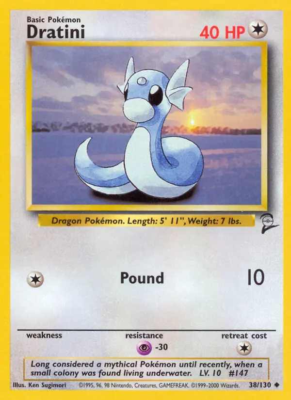 Dratini Uncommon rarity Base Set 2 Pokémon card price — $1.27
