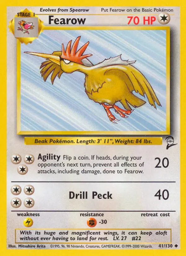 Fearow Uncommon rarity Base Set 2 Pokémon card price — $1.45