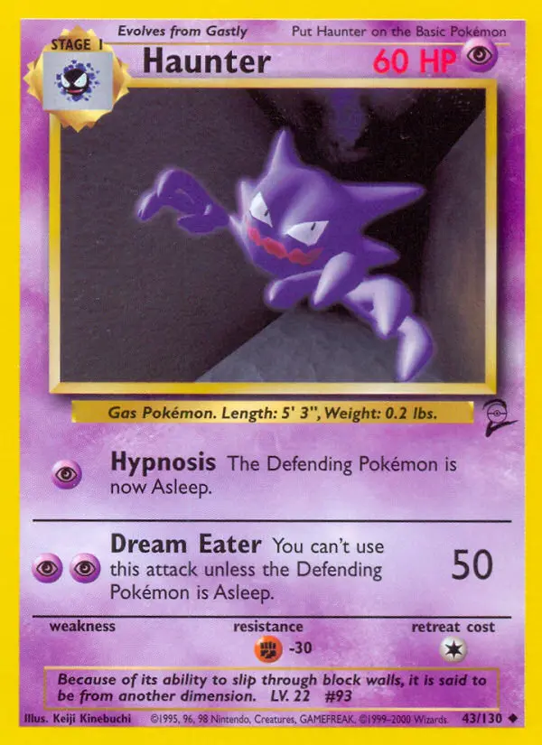 Haunter Uncommon rarity Base Set 2 Pokémon card price — $3.10
