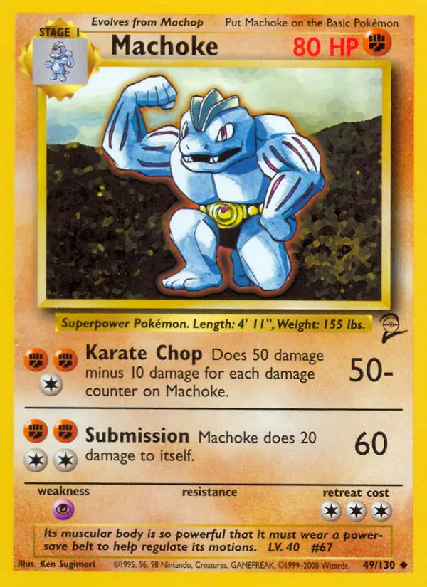 Machoke Uncommon rarity Base Set 2 Pokémon card price — $0.75