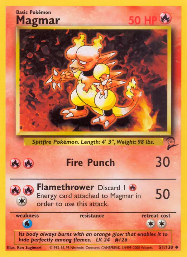 Magmar Uncommon rarity Base Set 2 Pokémon card price — $1.11