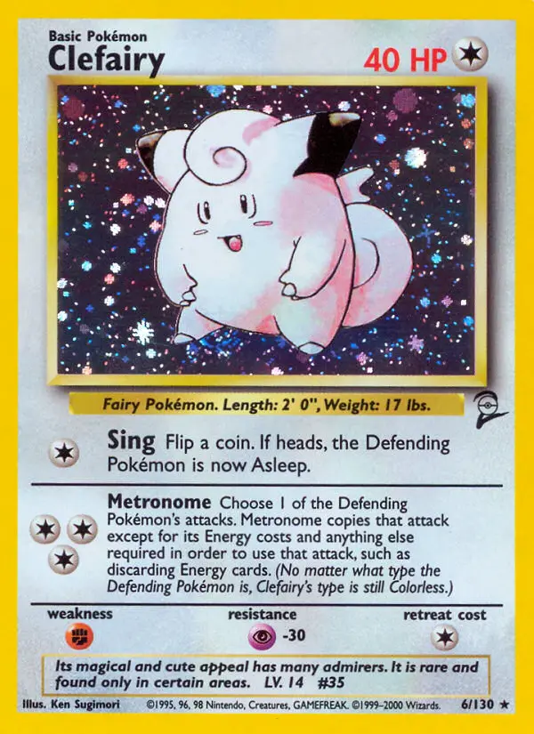 Clefairy Rare rarity Base Set 2 Pokémon card price — $21.22