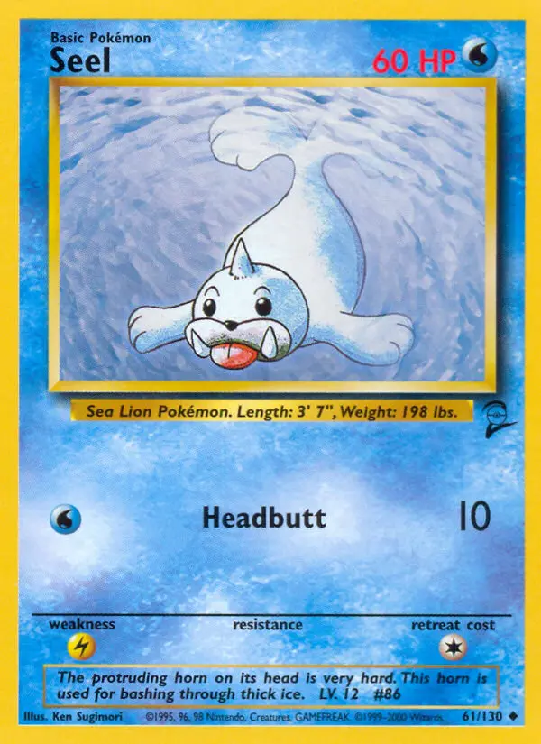 Seel Uncommon rarity Base Set 2 Pokémon card price — $0.71