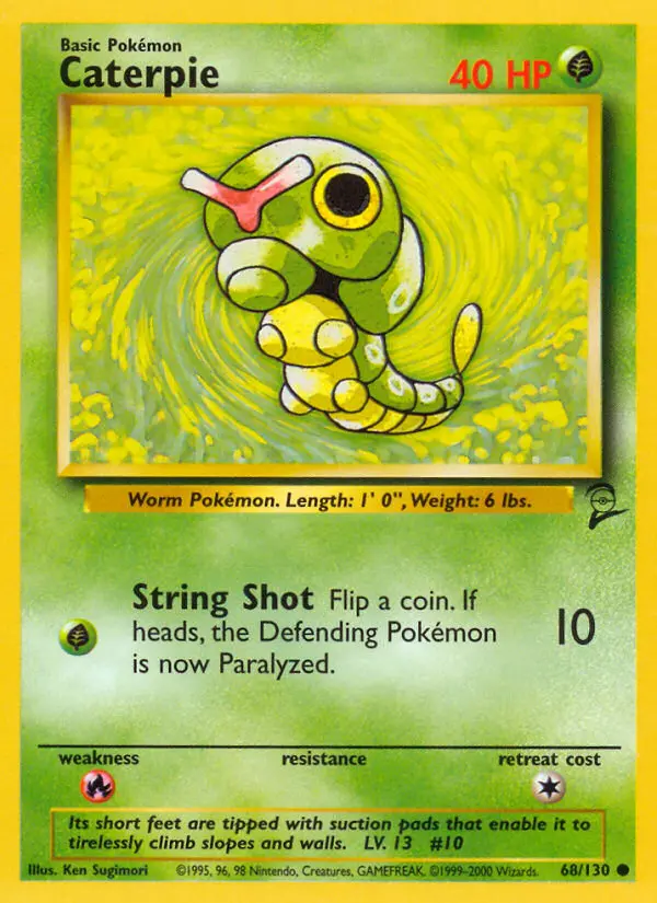 Caterpie Common rarity Base Set 2 Pokémon card price — $0.63