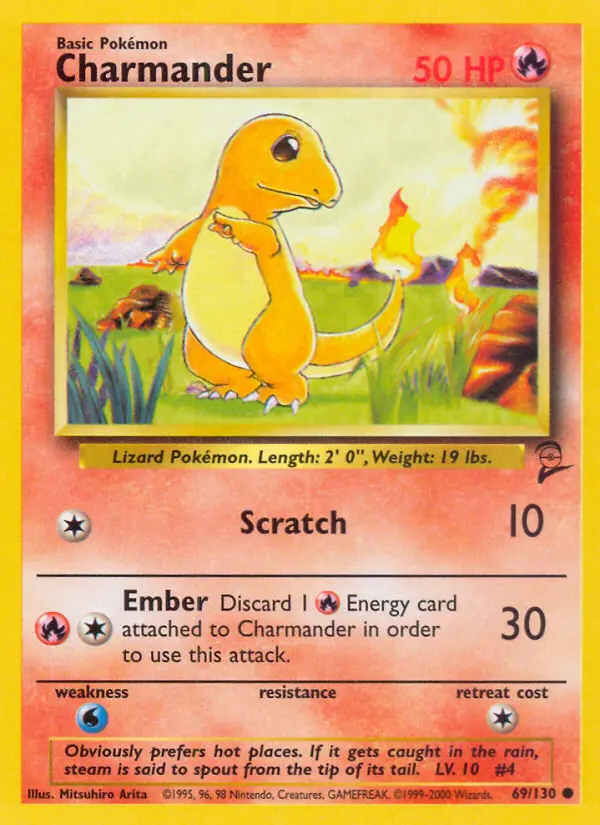 Charmander Common rarity Base Set 2 Pokémon card price — $1.87