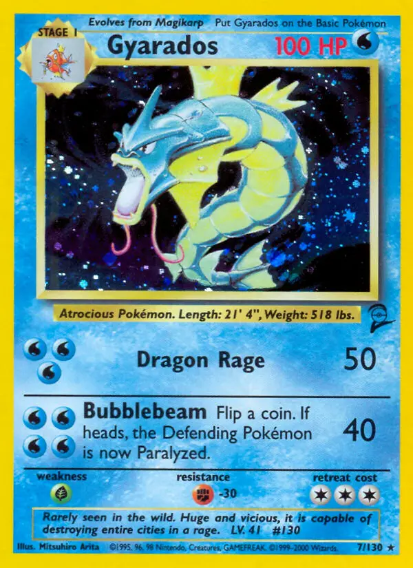 Gyarados Rare rarity Base Set 2 Pokémon card price — $42.14