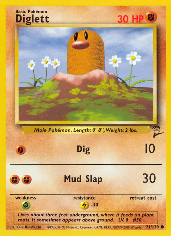 Diglett Common rarity Base Set 2 Pokémon card price — $0.57