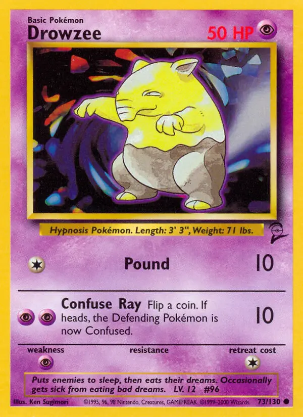 Drowzee Common rarity Base Set 2 Pokémon card price — $0.55