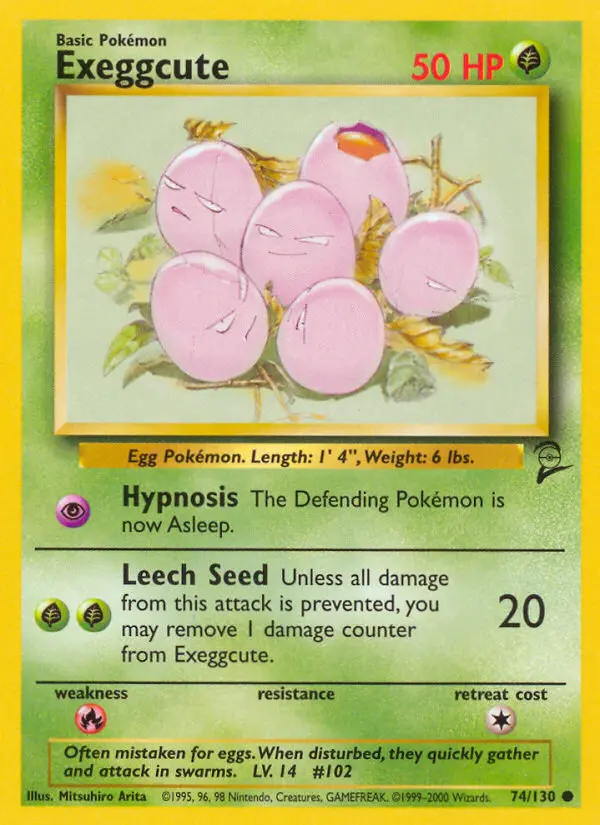 Exeggcute Common rarity Base Set 2 Pokémon card price — $0.89