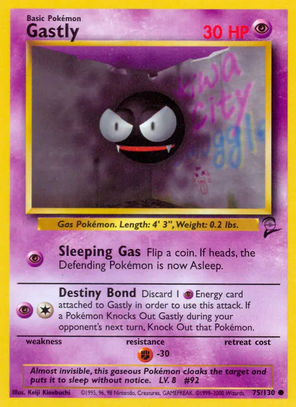 Gastly Common rarity Base Set 2 Pokémon card price — $0.74