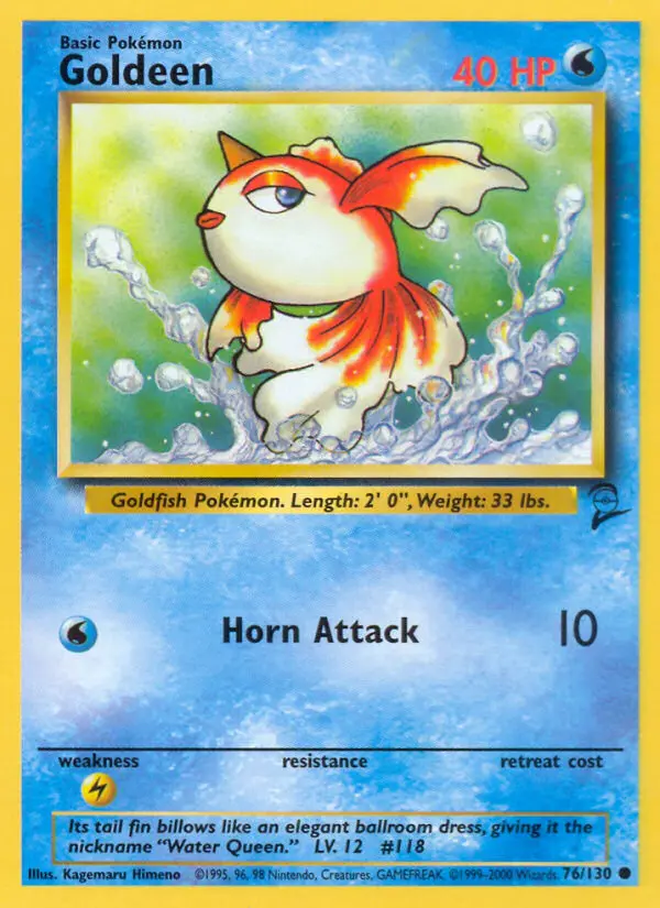 Goldeen Common rarity Base Set 2 Pokémon card price — $0.45