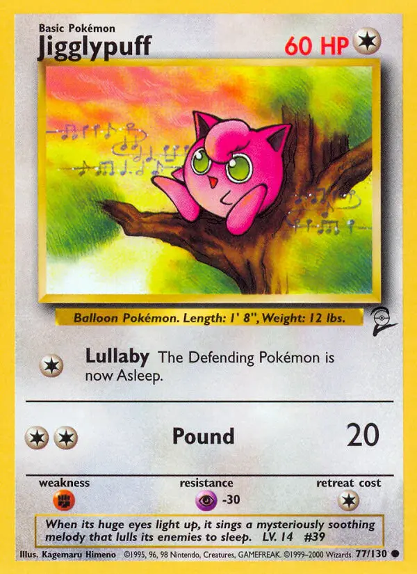 Jigglypuff Common rarity Base Set 2 Pokémon card price — $1.14