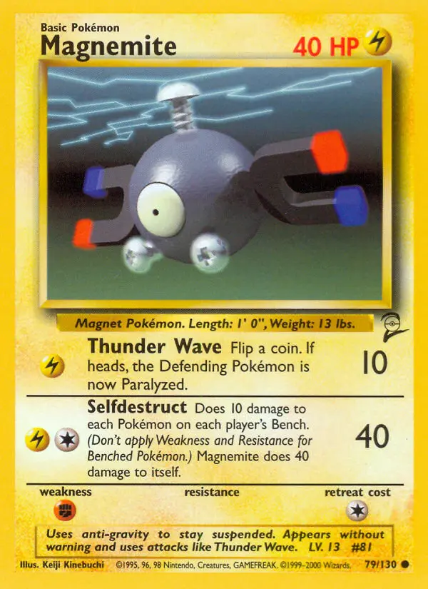 Magnemite Common rarity Base Set 2 Pokémon card price — $0.47