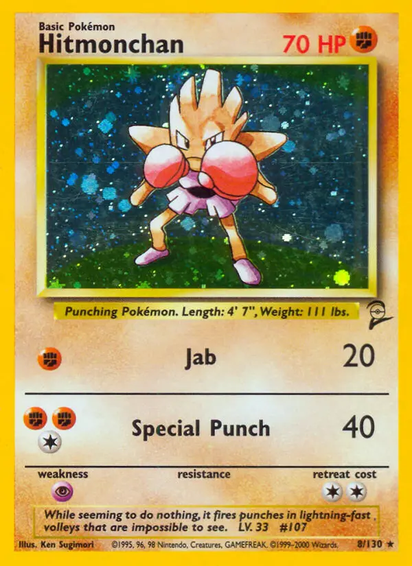Hitmonchan Rare rarity Base Set 2 Pokémon card price — $23.57