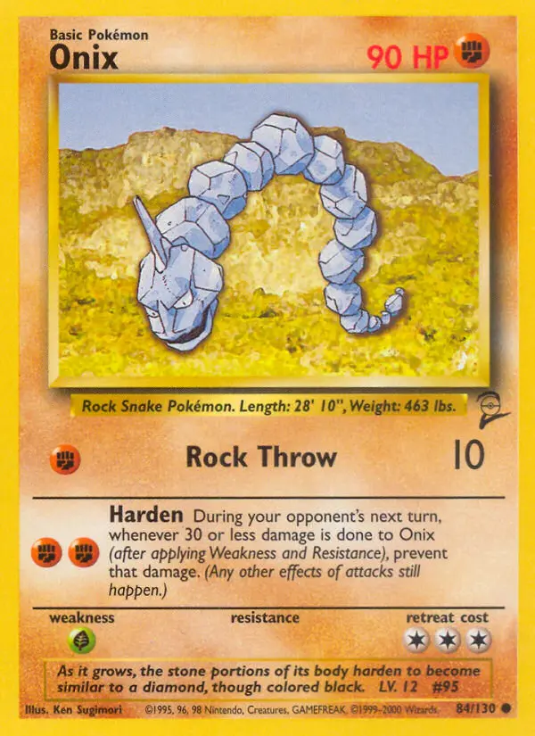 Onix Common rarity Base Set 2 Pokémon card price — $1.07