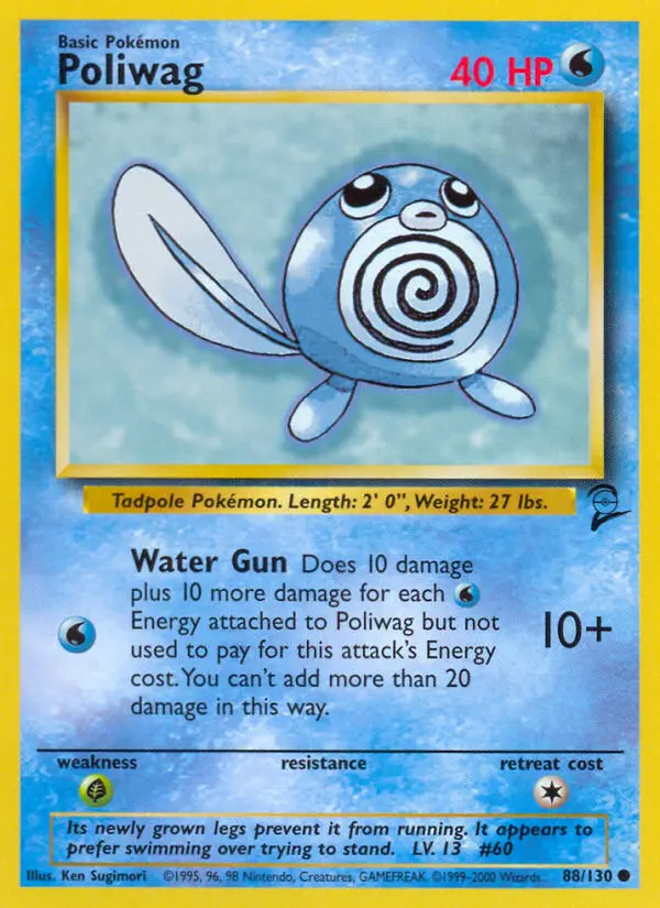 Poliwag Common rarity Base Set 2 Pokémon card price — $0.51
