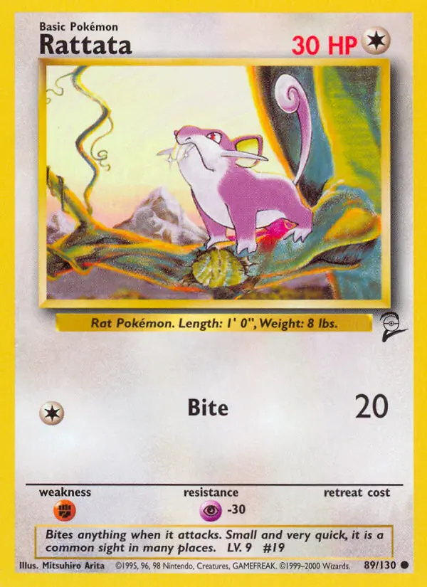 Rattata Common rarity Base Set 2 Pokémon card price — $0.59