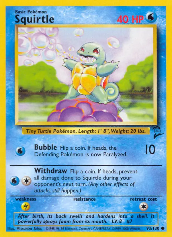 Squirtle Common rarity Base Set 2 Pokémon card price — $1.53