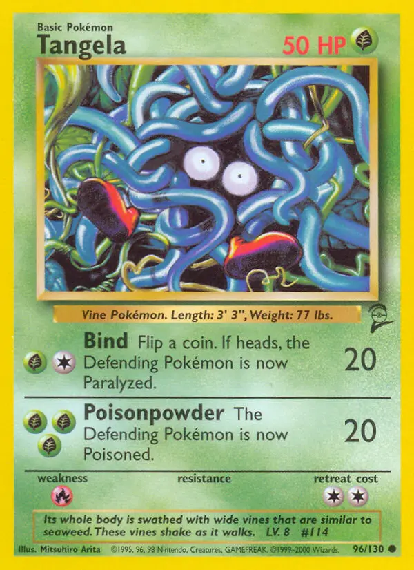 Tangela Common rarity Base Set 2 Pokémon card price — $0.59
