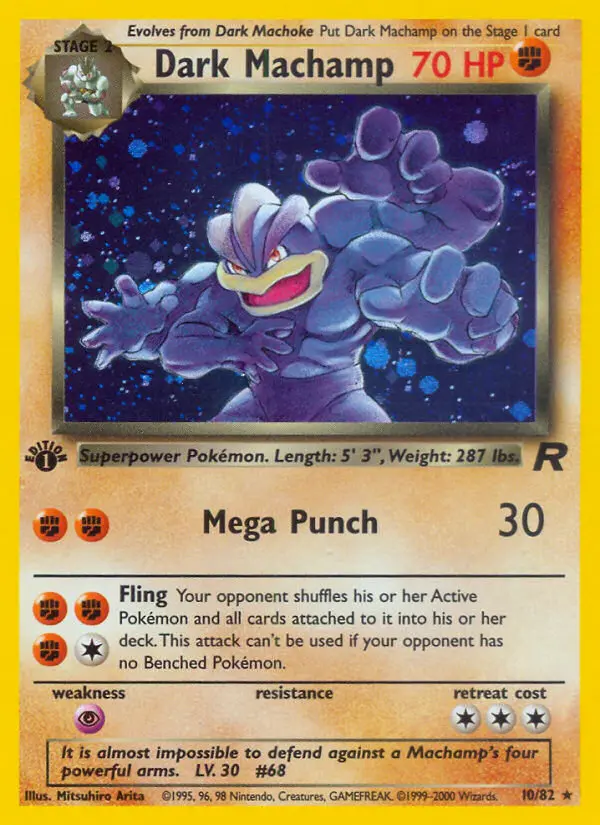 Dark Machamp Rare rarity Team Rocket Pokémon card price — $134.28
