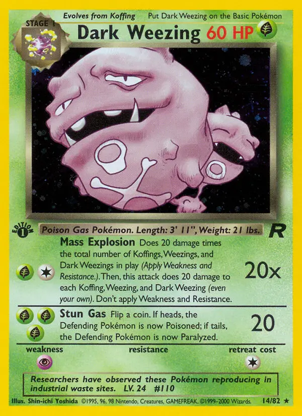 Dark Weezing Rare rarity Team Rocket Pokémon card price — $45.54