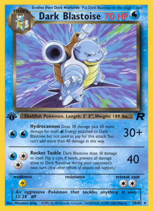 Dark Blastoise Rare rarity Team Rocket Pokémon card price — $70.23
