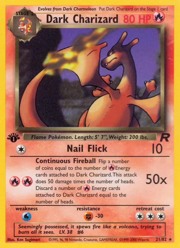 Dark Charizard Rare rarity Team Rocket Pokémon card price — $174.93
