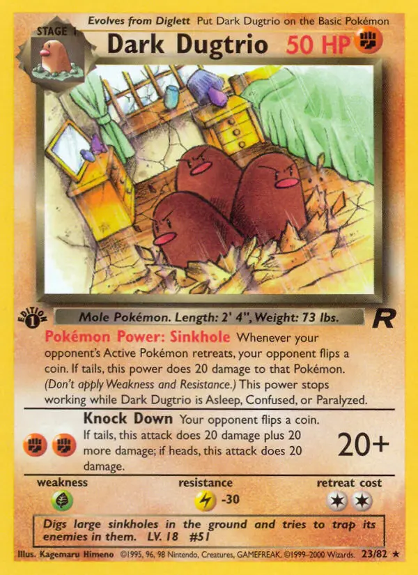 Dark Dugtrio Rare rarity Team Rocket Pokémon card price — $14.24