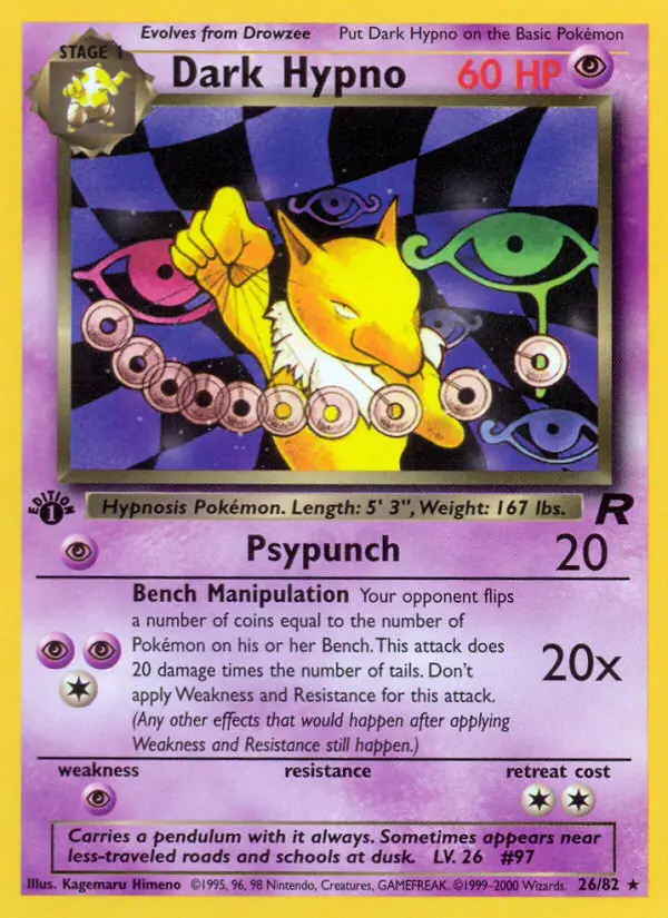 Dark Hypno Rare rarity Team Rocket Pokémon card price — $14.35