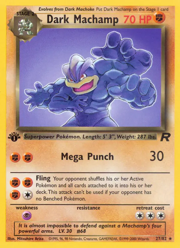 Dark Machamp Rare rarity Team Rocket Pokémon card price — $16.71