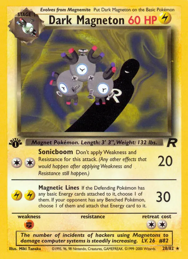Dark Magneton Rare rarity Team Rocket Pokémon card price — $14.82