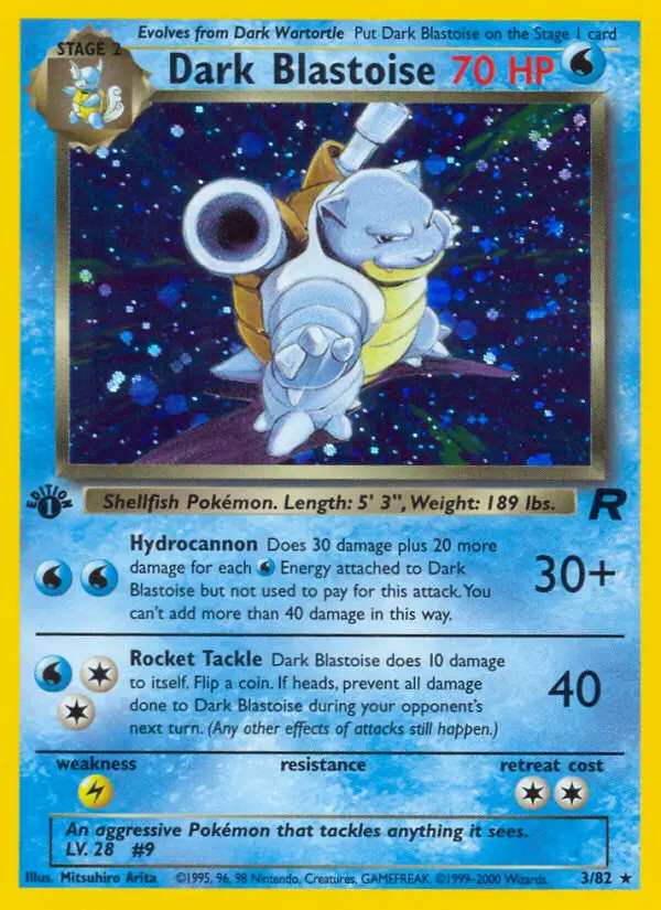 Dark Blastoise Rare rarity Team Rocket Pokémon card price — $418.00